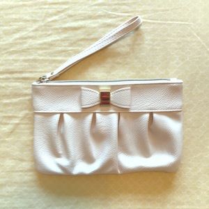 Cream Wristlet with Bow Detail